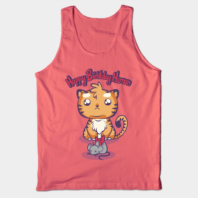 Kitty with a present Tank Top by Raki